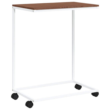 vidaXL Beistelltisch mit Rollen Weiß 55x35x70 cm Holzwerkstoff