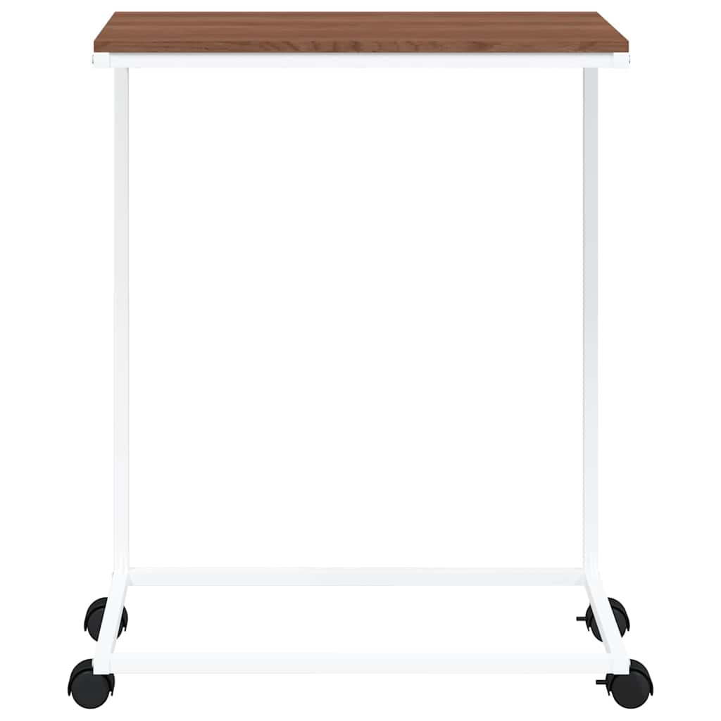 vidaXL Table d'appoint à roulettes Blanc 55x35x70 cm Bois d'ingénierie