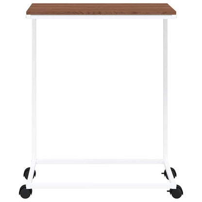 vidaXL Table d'appoint à roulettes Blanc 55x35x70 cm Bois d'ingénierie
