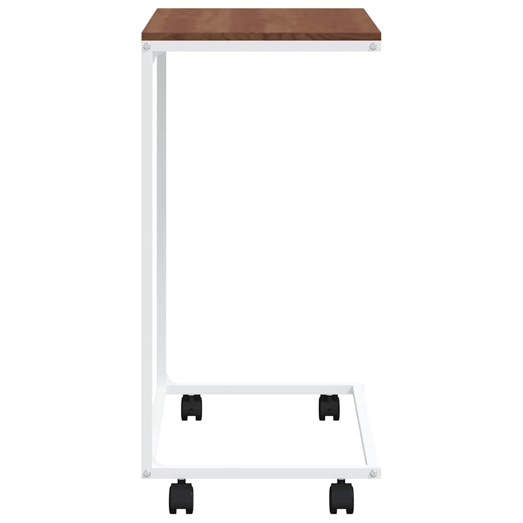 vidaXL Table d'appoint à roulettes Blanc 55x35x70 cm Bois d'ingénierie
