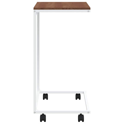 vidaXL Table d'appoint à roulettes Blanc 55x35x70 cm Bois d'ingénierie