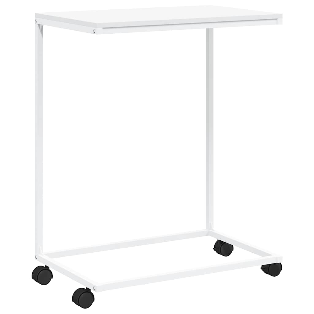 vidaXL Beistelltisch mit Rollen Weiß 55x35x70 cm Holzwerkstoff