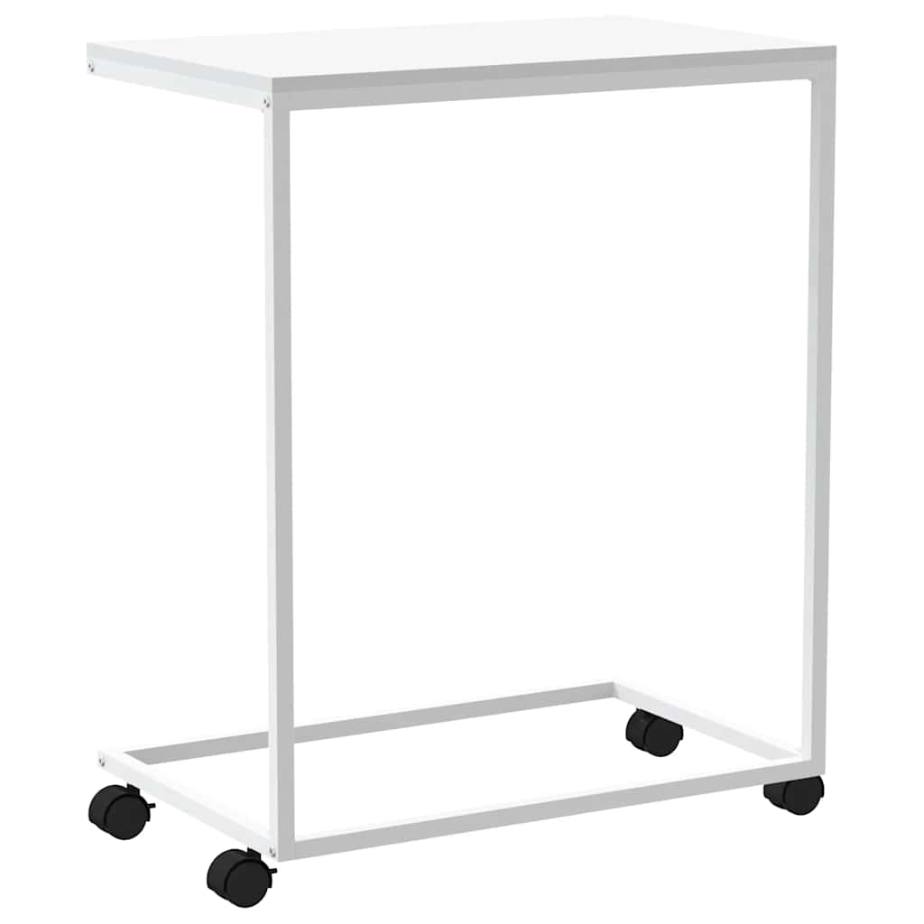 vidaXL Beistelltisch mit Rollen Weiß 55x35x70 cm Holzwerkstoff