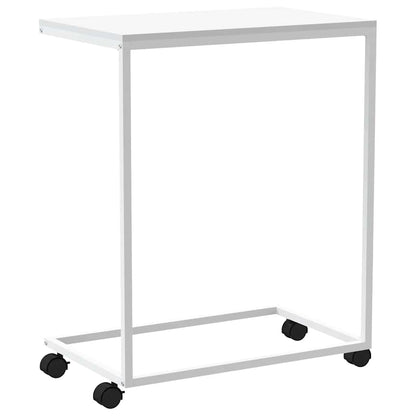 vidaXL Beistelltisch mit Rollen Weiß 55x35x70 cm Holzwerkstoff