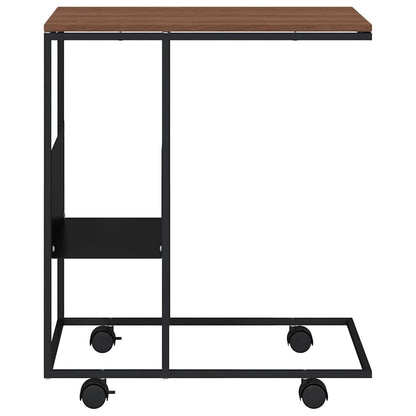 vidaXL Beistelltisch mit Rollen Schwarz 55x36x63,5 cm Holzwerkstoff