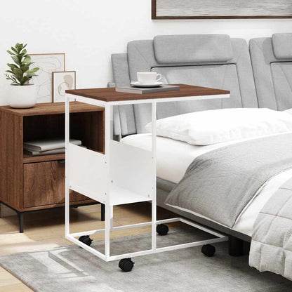vidaXL Beistelltisch mit Rollen Weiß 55x36x63,5 cm Holzwerkstoff