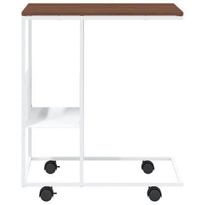 vidaXL Beistelltisch mit Rollen Weiß 55x36x63,5 cm Holzwerkstoff