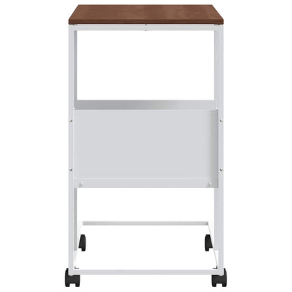 vidaXL Beistelltisch mit Rollen Weiß 55x36x63,5 cm Holzwerkstoff