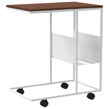 vidaXL Beistelltisch mit Rollen Weiß 55x36x63,5 cm Holzwerkstoff