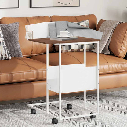 vidaXL Beistelltisch mit Rollen Weiß 55x36x63,5 cm Holzwerkstoff