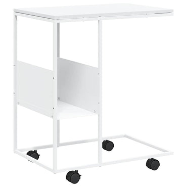 vidaXL Beistelltisch mit Rollen Weiß 55x36x63,5 cm Holzwerkstoff