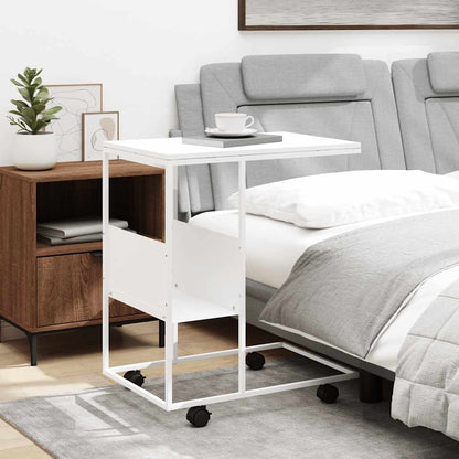vidaXL Beistelltisch mit Rollen Weiß 55x36x63,5 cm Holzwerkstoff