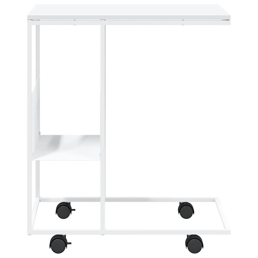 vidaXL Beistelltisch mit Rollen Weiß 55x36x63,5 cm Holzwerkstoff