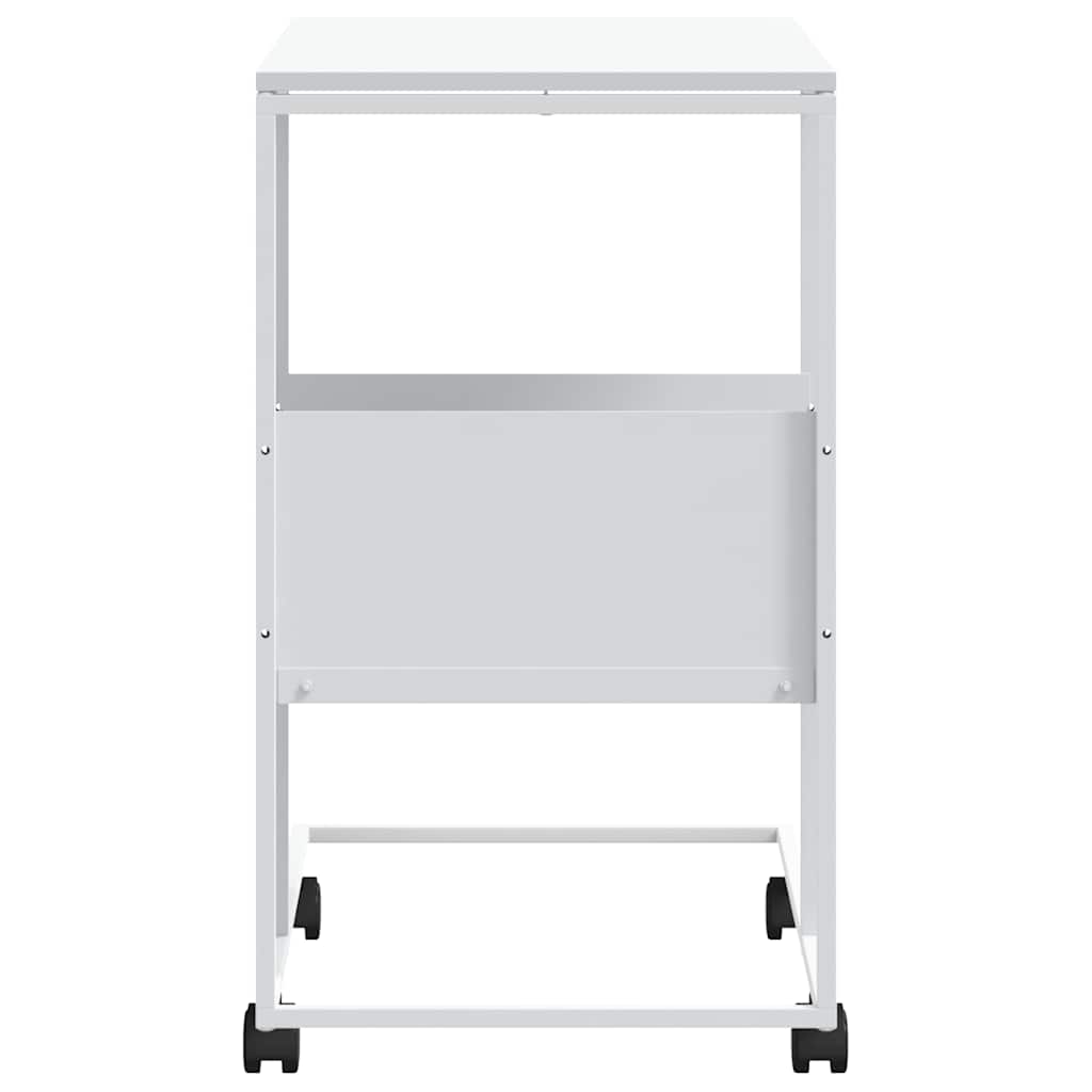 vidaXL Beistelltisch mit Rollen Weiß 55x36x63,5 cm Holzwerkstoff