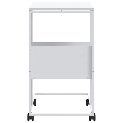vidaXL Beistelltisch mit Rollen Weiß 55x36x63,5 cm Holzwerkstoff