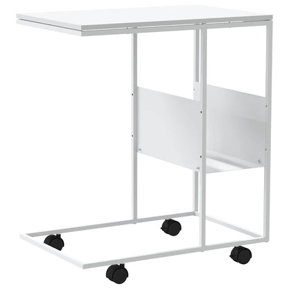 vidaXL Beistelltisch mit Rollen Weiß 55x36x63,5 cm Holzwerkstoff