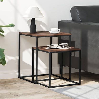 vidaXL Couchtisch-Set 2-tlg. Holzwerkstoff und Metall