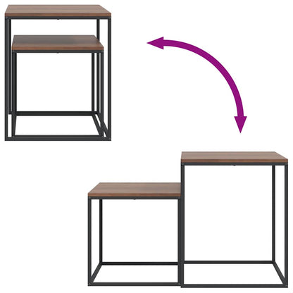 vidaXL Couchtisch-Set 2-tlg. Holzwerkstoff und Metall