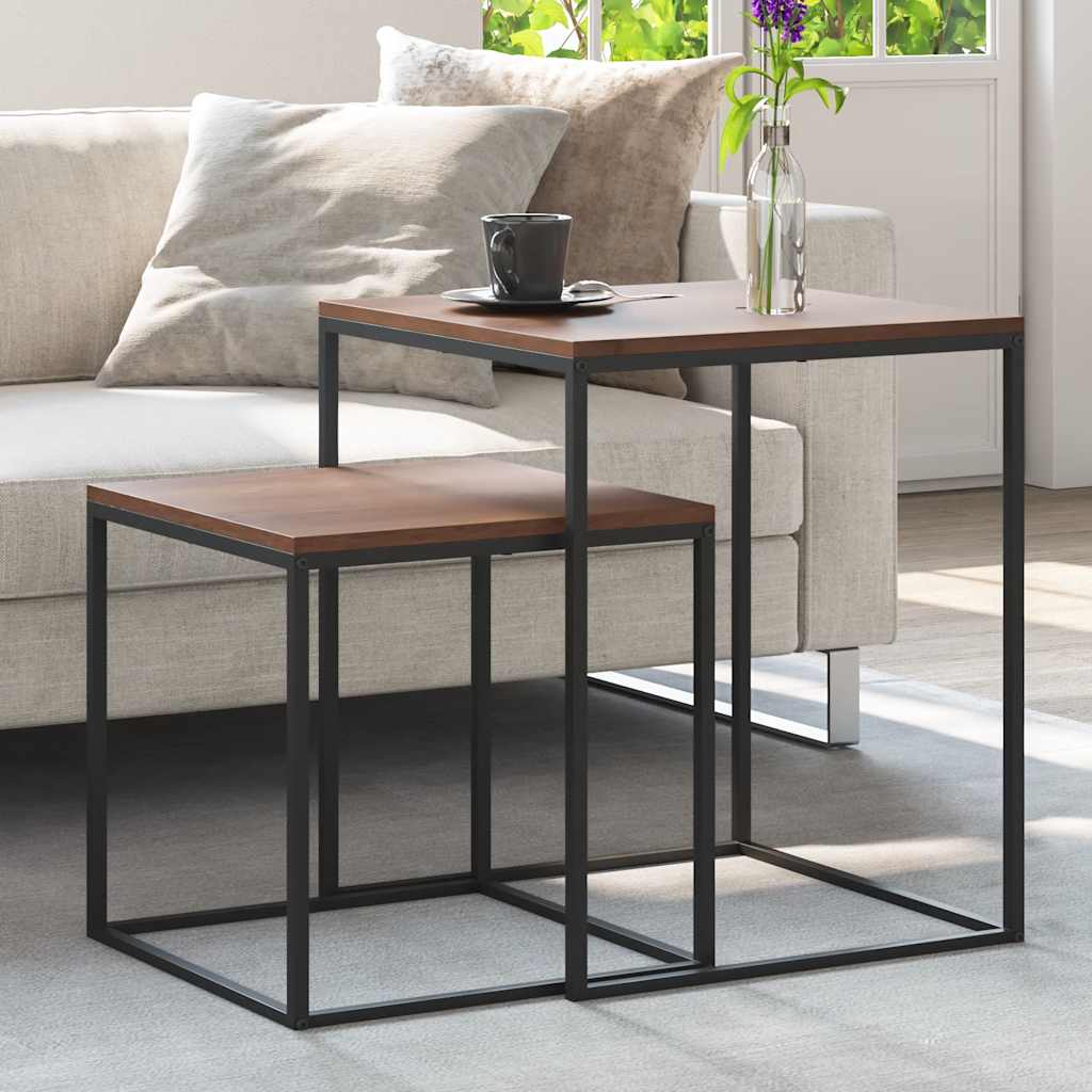 vidaXL Couchtisch-Set 2-tlg. Holzwerkstoff und Metall