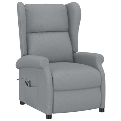 vidaXL Fauteuil inclinable électrique Gris clair Tissu
