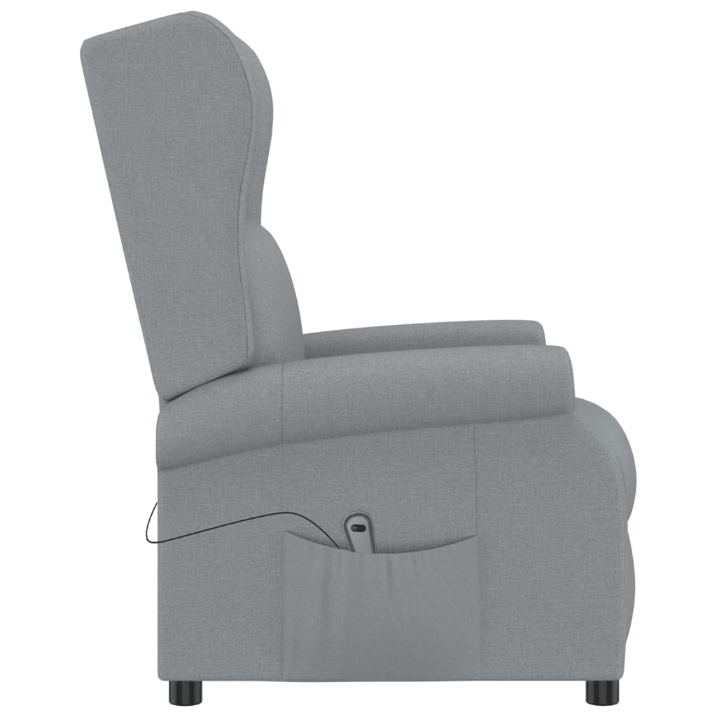vidaXL Fauteuil inclinable électrique Gris clair Tissu
