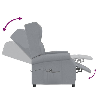 vidaXL Fauteuil inclinable électrique Gris clair Tissu