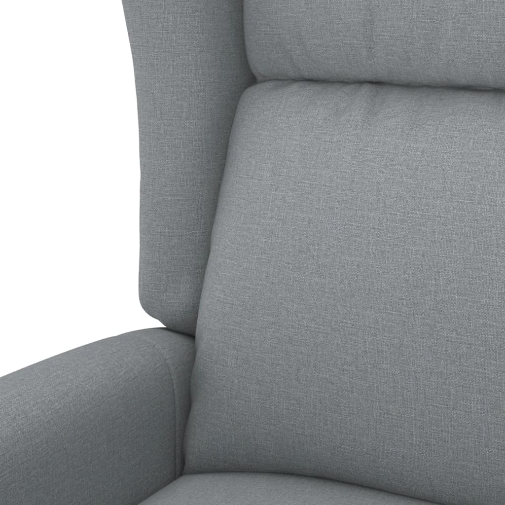 vidaXL Fauteuil inclinable électrique Gris clair Tissu