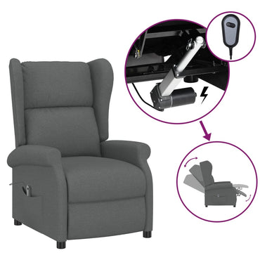 vidaXL Fauteuil inclinable électrique gris foncé en tissu