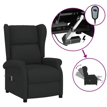 vidaXL Fauteuil inclinable électrique noir en tissu