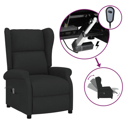 vidaXL Fauteuil inclinable électrique noir en tissu