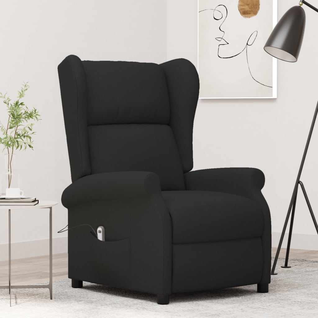 vidaXL Fauteuil inclinable électrique noir en tissu