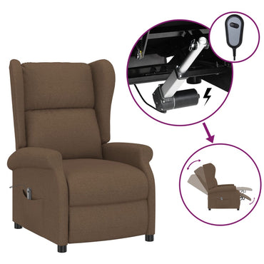 vidaXL Fauteuil relax électrique marron en tissu