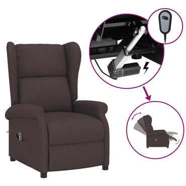 vidaXL Fauteuil inclinable électrique marron foncé en tissu
