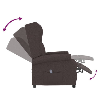 vidaXL Fauteuil inclinable électrique marron foncé en tissu