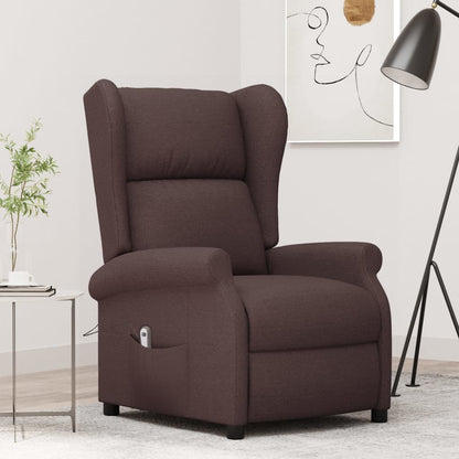 vidaXL Fauteuil inclinable électrique marron foncé en tissu
