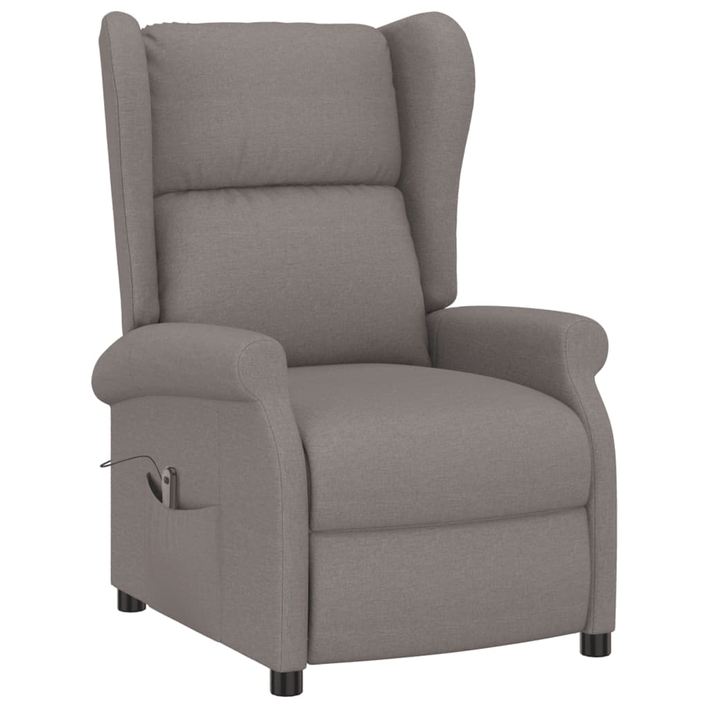 vidaXL Fauteuil releveur électrique en tissu taupe