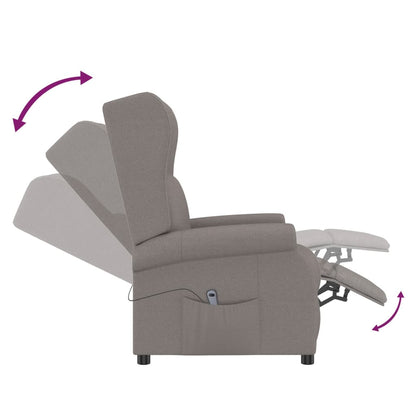 vidaXL Fauteuil releveur électrique en tissu taupe