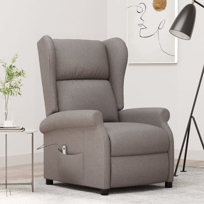 vidaXL Fauteuil releveur électrique en tissu taupe