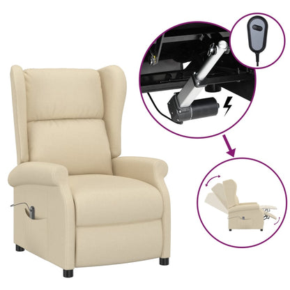 vidaXL Fauteuil club relax électrique crème tissu