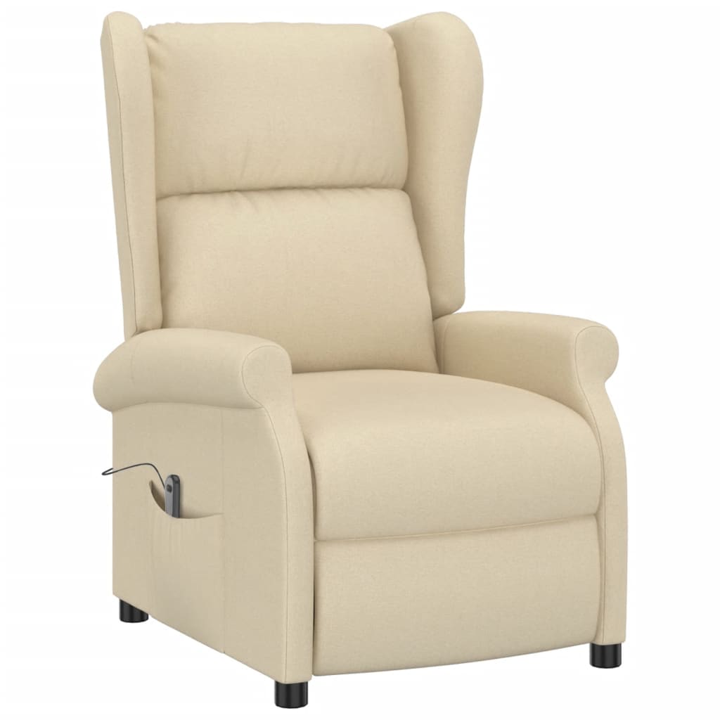 vidaXL Fauteuil club relax électrique crème tissu