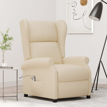 vidaXL Fauteuil club relax électrique crème tissu