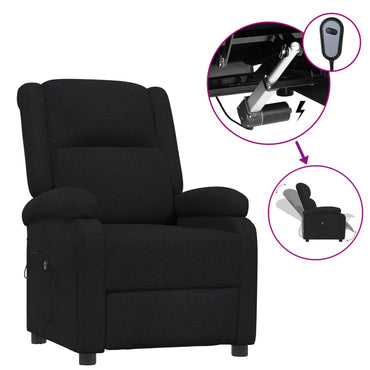 vidaXL Relaxsessel Elektrisch Schwarz Stoff