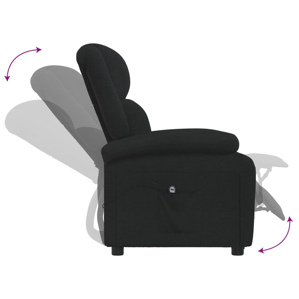 vidaXL Relaxsessel Elektrisch Schwarz Stoff