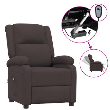 vidaXL Relaxsessel Elektrisch Dunkelbraun Stoff