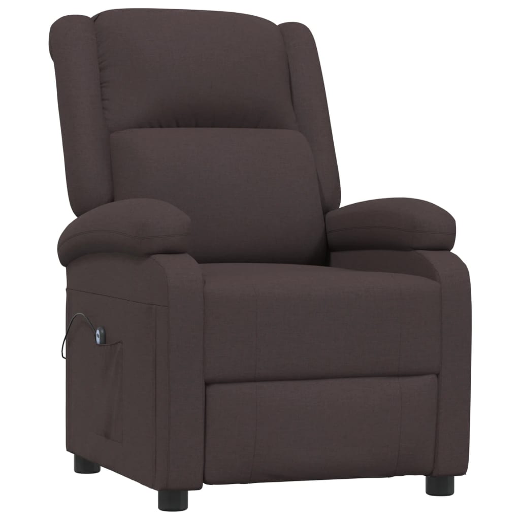 vidaXL Relaxsessel Elektrisch Dunkelbraun Stoff