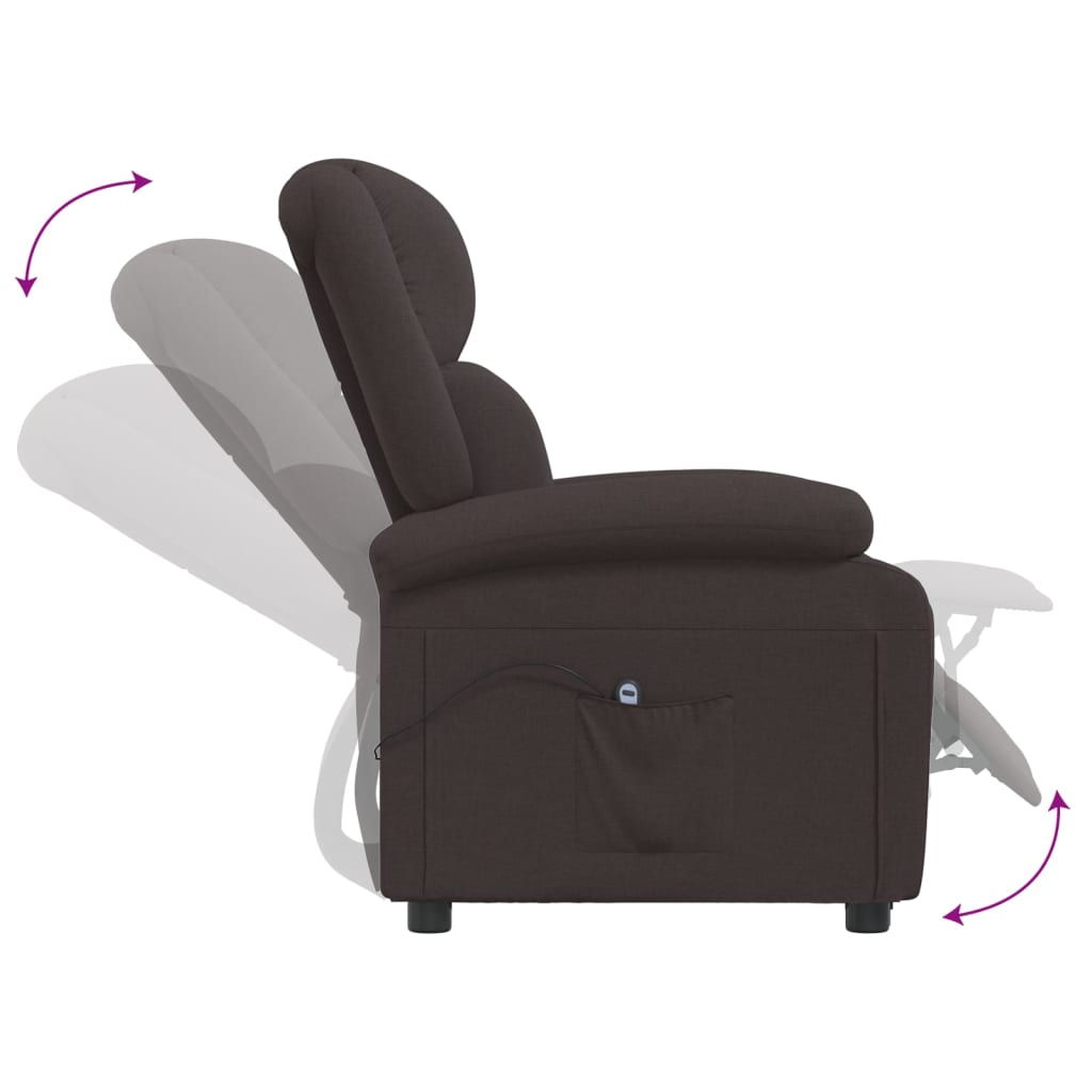 vidaXL Relaxsessel Elektrisch Dunkelbraun Stoff