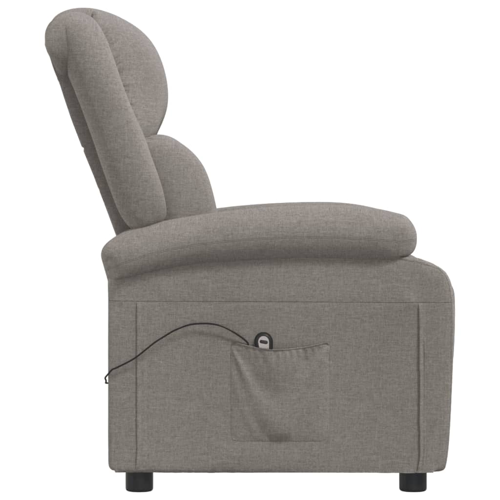 vidaXL Relaxsessel Elektrisch Taupe Stoff