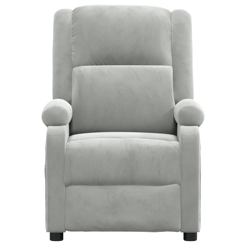 vidaXL Fauteuil relax électrique gris clair velours