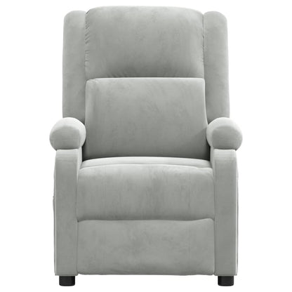 vidaXL Fauteuil relax électrique gris clair velours