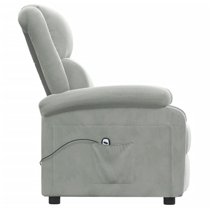 vidaXL Fauteuil relax électrique gris clair velours